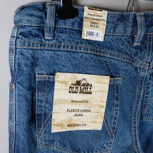 NEW Old Mill Fleece Lined Work Barn Jeans Mens 38x30 Relaxed Fit